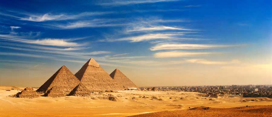 The pyramids at Giza, the destination of every load of stone Merer logged.